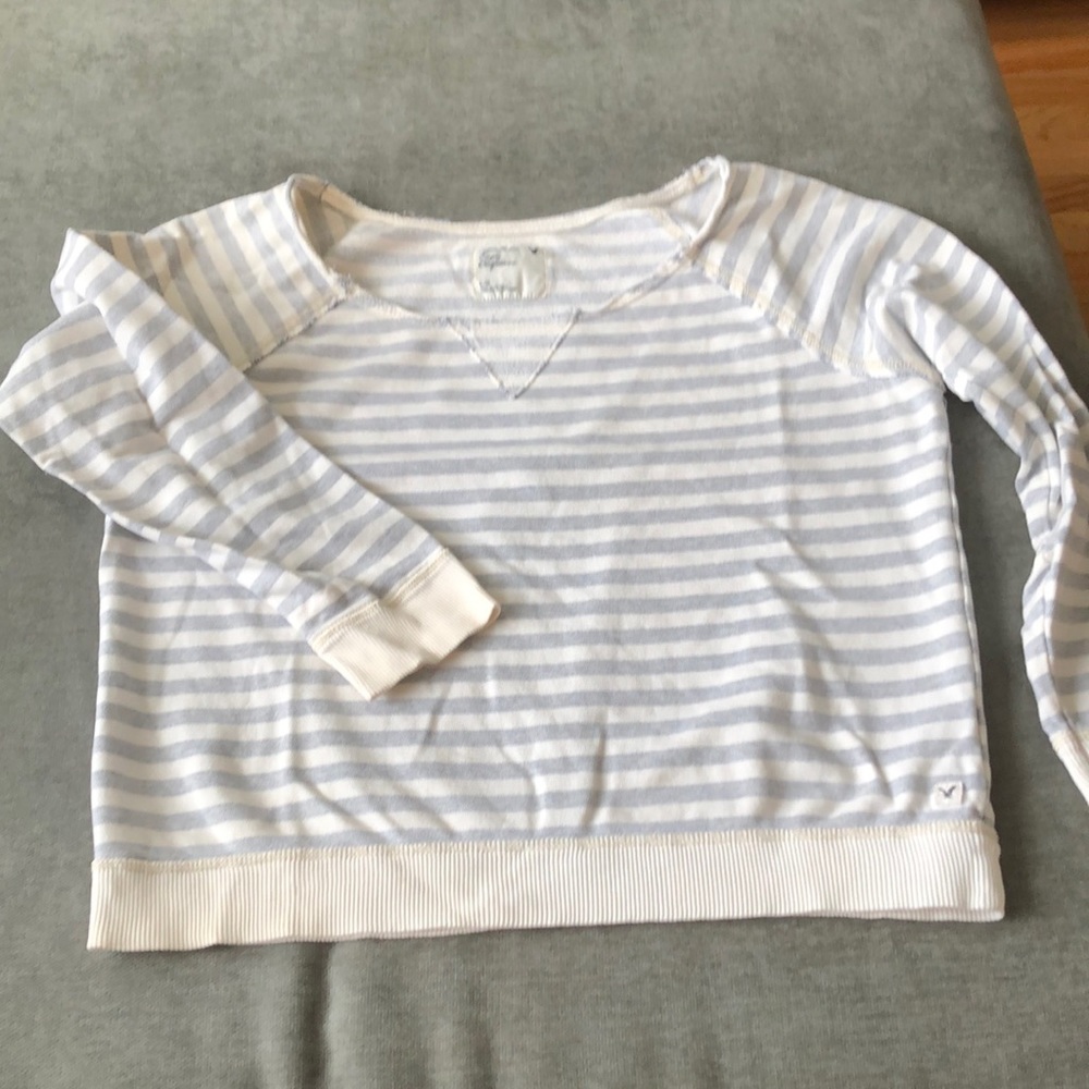 AE striped distressed sweatshirt